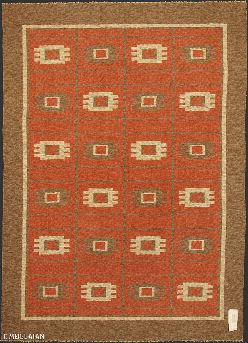 Suédois Semi-Antique Double Face Kilim n°:11122886